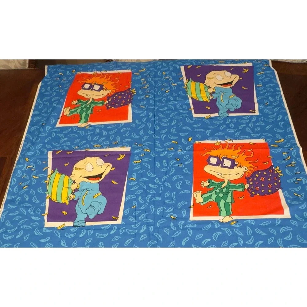 Vintage 1998 RUGRATS Viacom Pillow Quilt Cotton Fabric OOP CHUCKIE Tommy 36x45